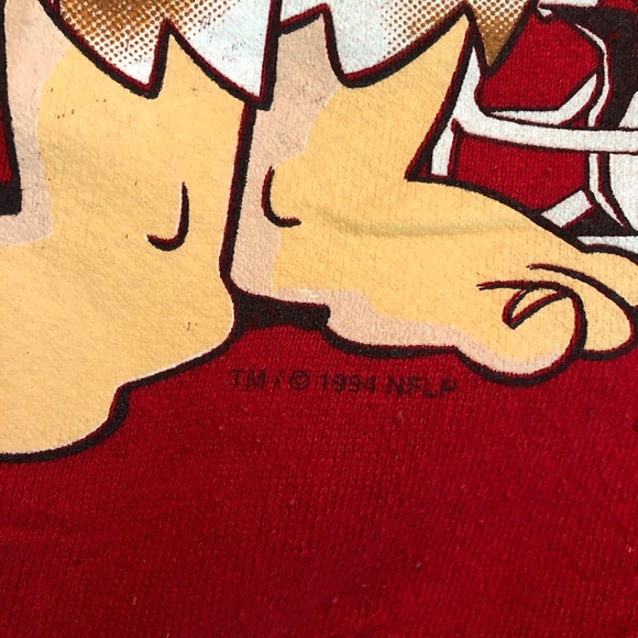 Vintage 1994 NFL Kansas City Chiefs Flintstones Pullover Sweater Mens Medium - Picture 4 of 8